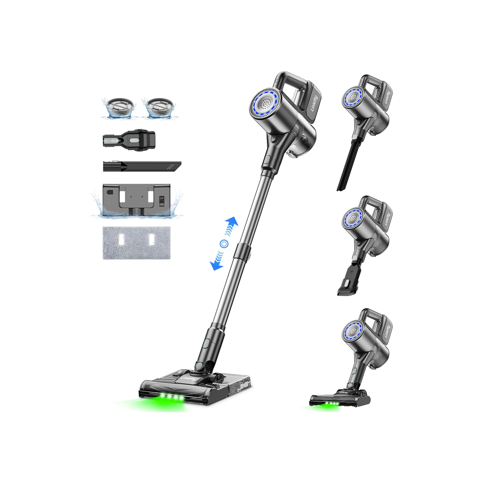 ✨最新式✨新品コードレス掃除機 水拭き モップ掛け Linkifly A9 Amazon | 掃除機 コードレス【12月新登場!75000pa超強力吸引＆水タンク