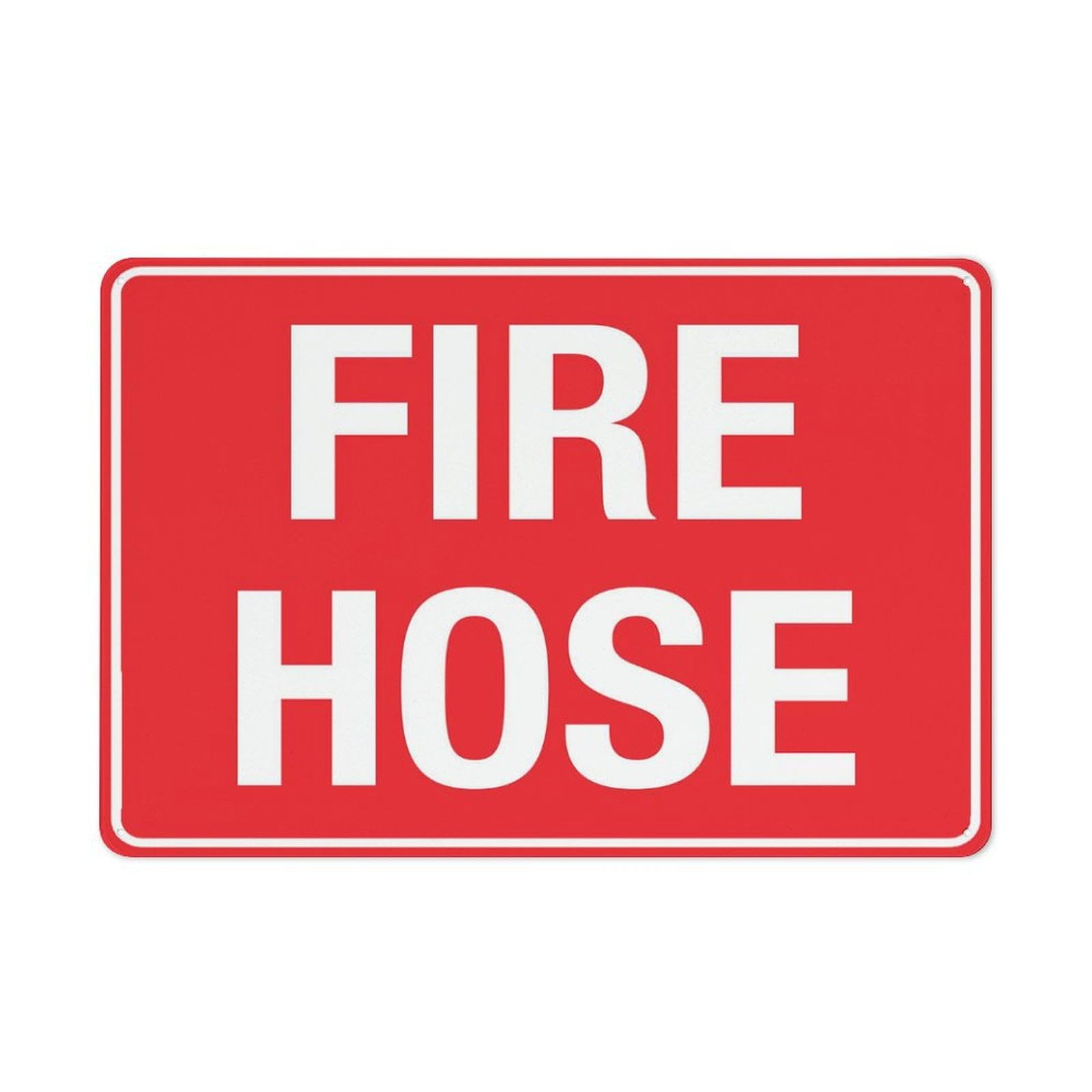 Peiyeety A05 Fire Hose Text Sign 12X8 Inch Aluminum Uv Ink Printed For House And Business