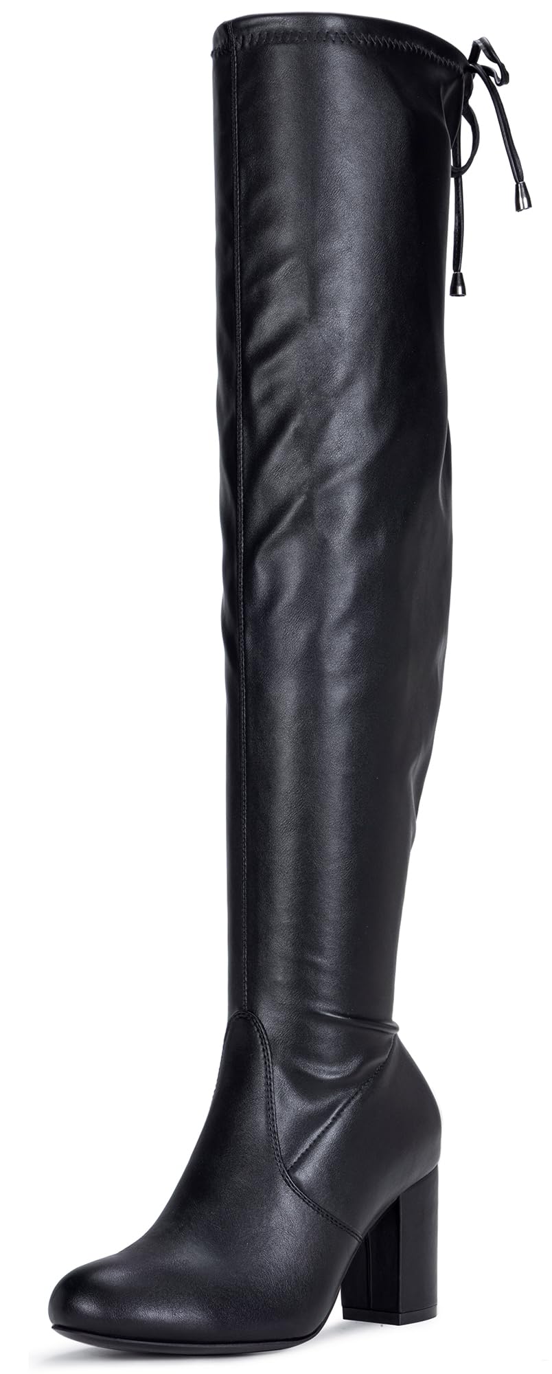 Vepose Womens Over The Knee High Boots Suede Thigh High Boot 3 Inch Chunky Heels Zipper Adjustable Opening