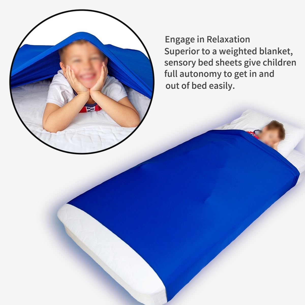 Sensory Bed Sheets for Full/Queen Bed Adults Sensory Compression Blanket Comfortable Sleeping Bedding Help Ettle Down at Nighttime(Red,Queen size/160x147cm)