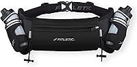 Fitletic Hydra 16 Hydration Running Belt: Bounce-Free with 2x8oz Quick-Flow Bottles, Phone Pouch for Runners