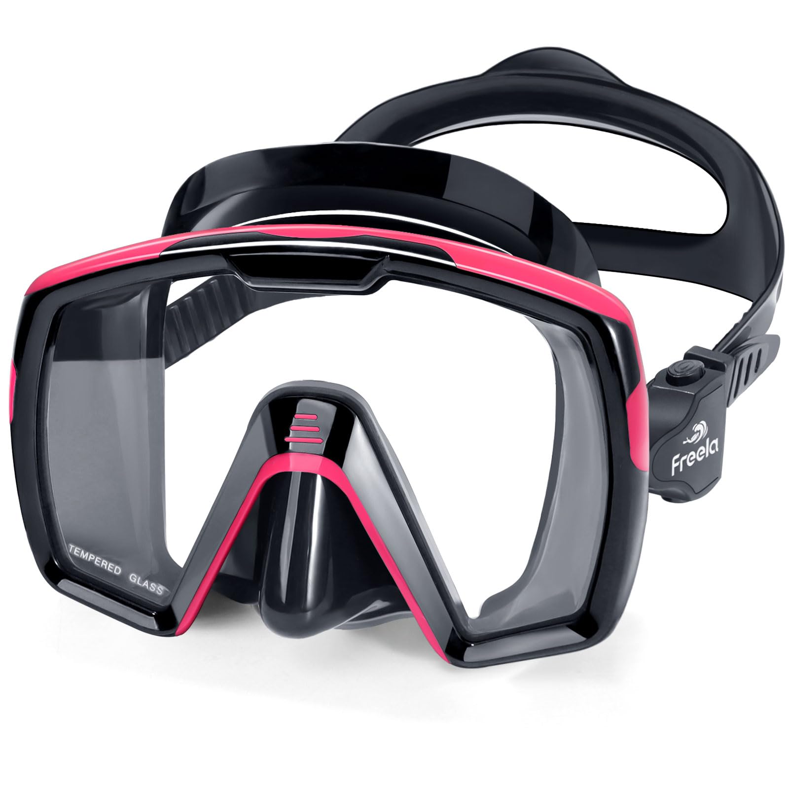 Freela Adult Swim Goggles Mask Tempered Glass Anti Fog Waterproof 180°Clear