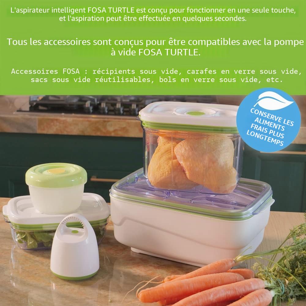 FOSA Boîte sous-vides 4-en-1, Série Munich, rectangulaire de 4.0 L, adaptée au micro-onde et à la marinade