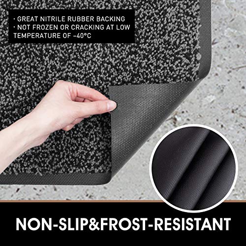 Matall Home Entrance Door Mat - Microfiber Super Absorbent Mat Floor Mats With Durable Rubber Backing Indoor Low-Profile Doormats For House High Traffic Areas (35”X23.5”, Black&Grey) #TOP2