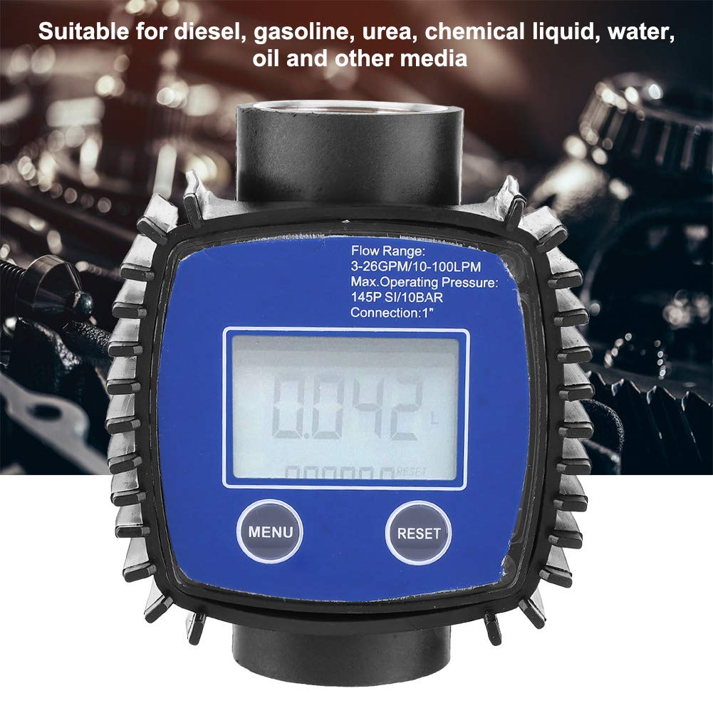 Medidor de corriente Diésel-Pantalla digital Medidor de corriente diésel de agua de alta precisión Caudalímetro 1 pulgada Rosca interna