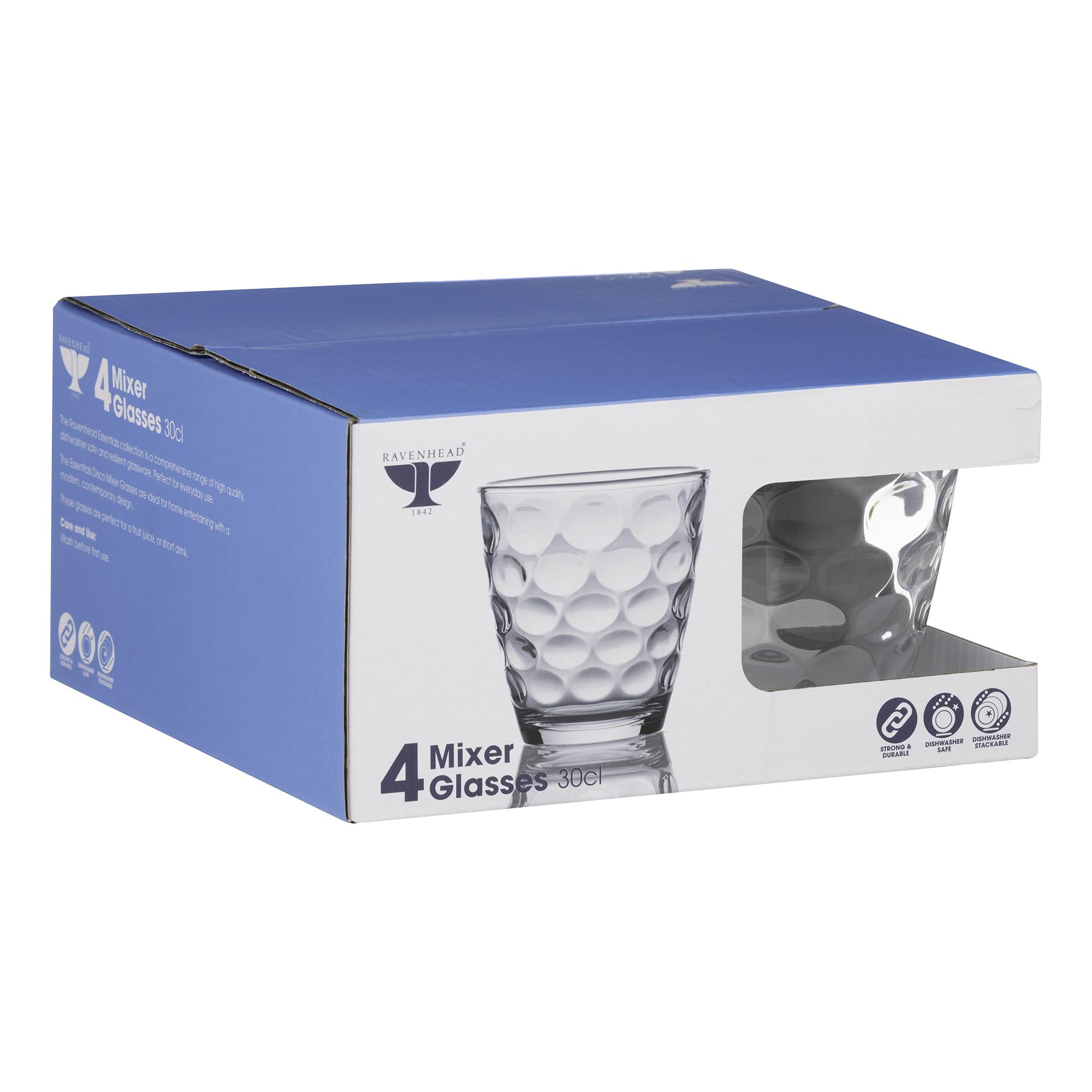 Ravenhead Essentials Disco Mixer Glass Set of 4 30cl, 18 cm x 9.6 cm - Image 2