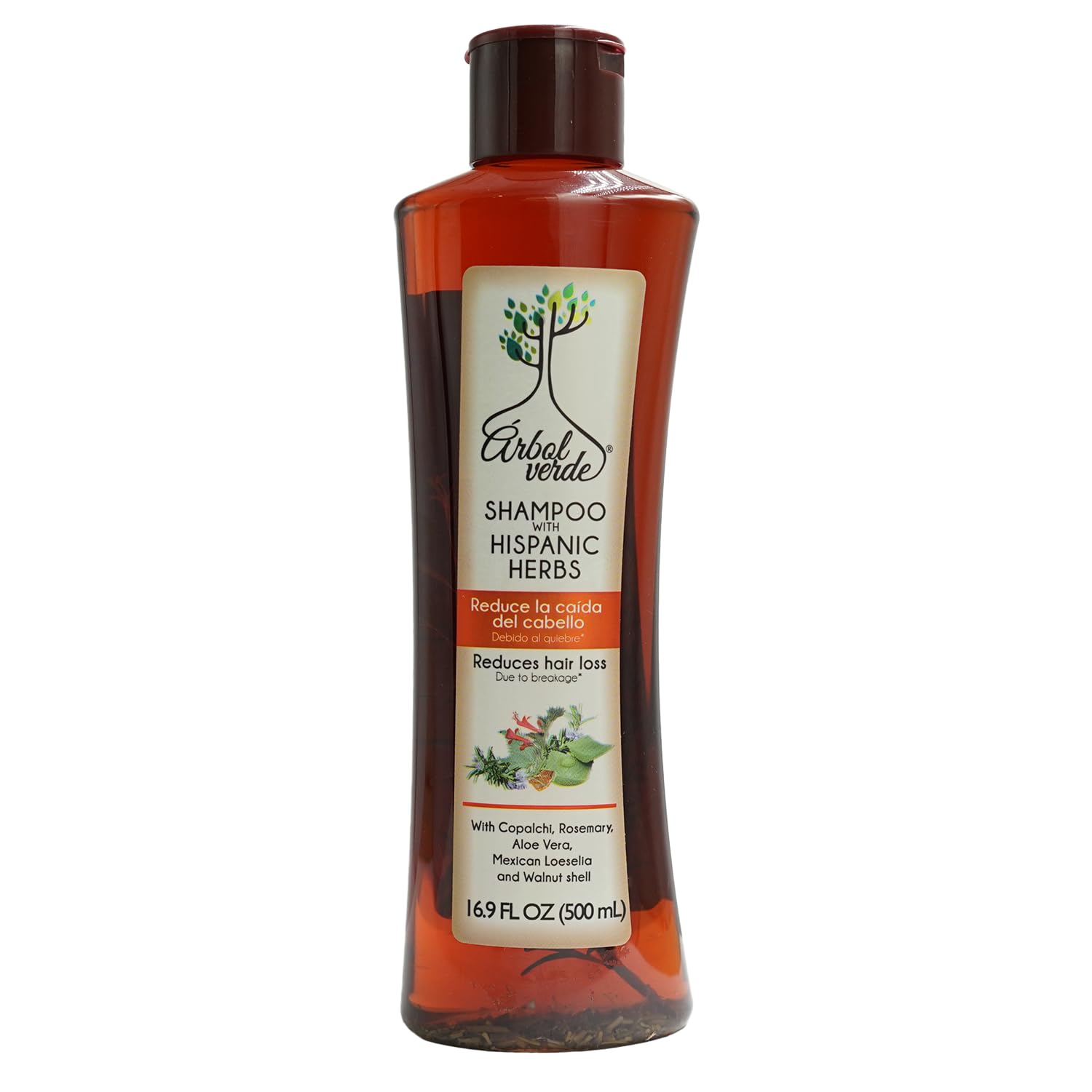 Árbol Verde Natural Anti Hair Loss Shampoo – 16.9 fl oz. Strengthens Hair & Reduces Hair Loss – Infused with Natural Extracts – Suitable for All Hair Types. Made in Mexico