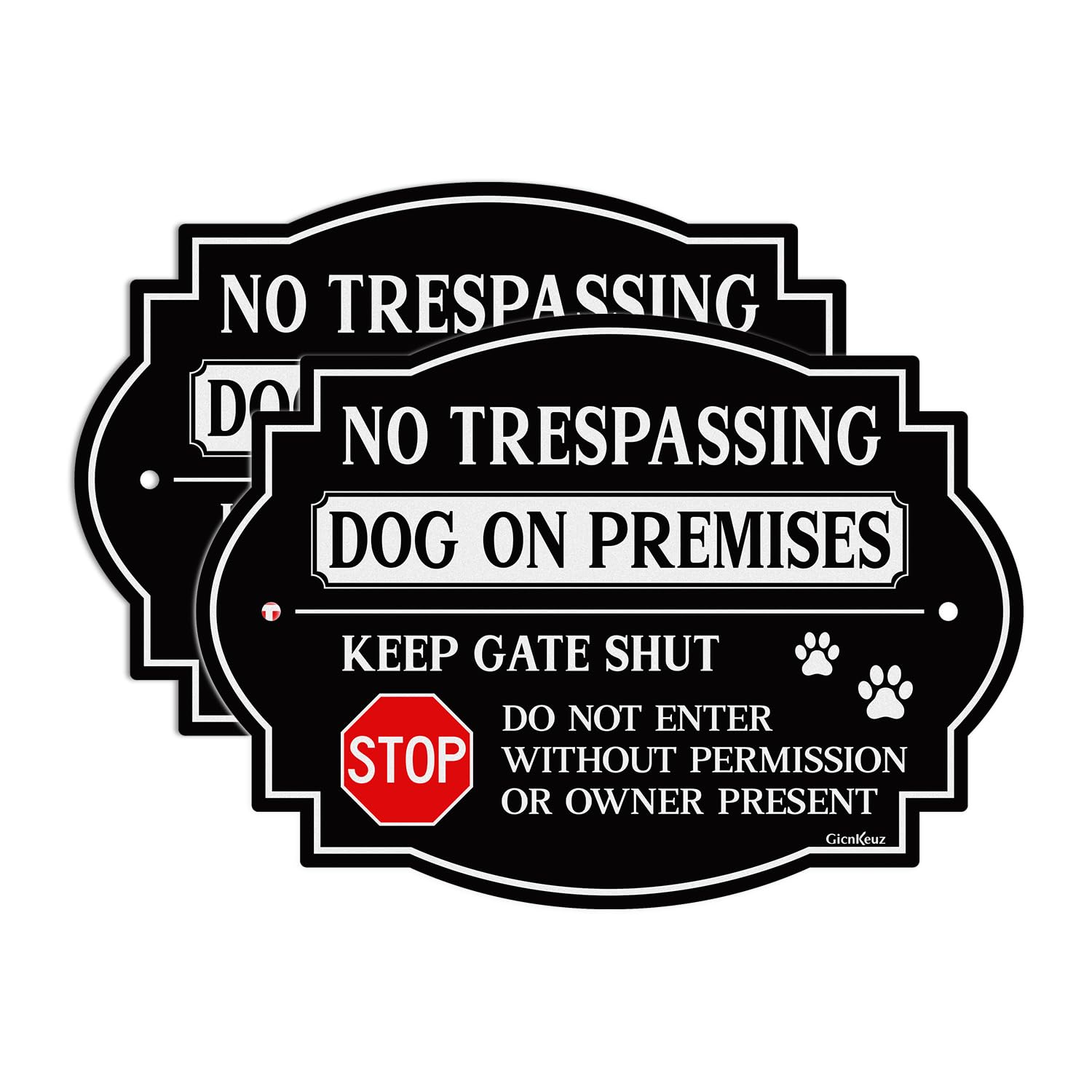 Lot De 4 Panneaux D'avertissement « Beware Of Dog », « Beware Of Dog