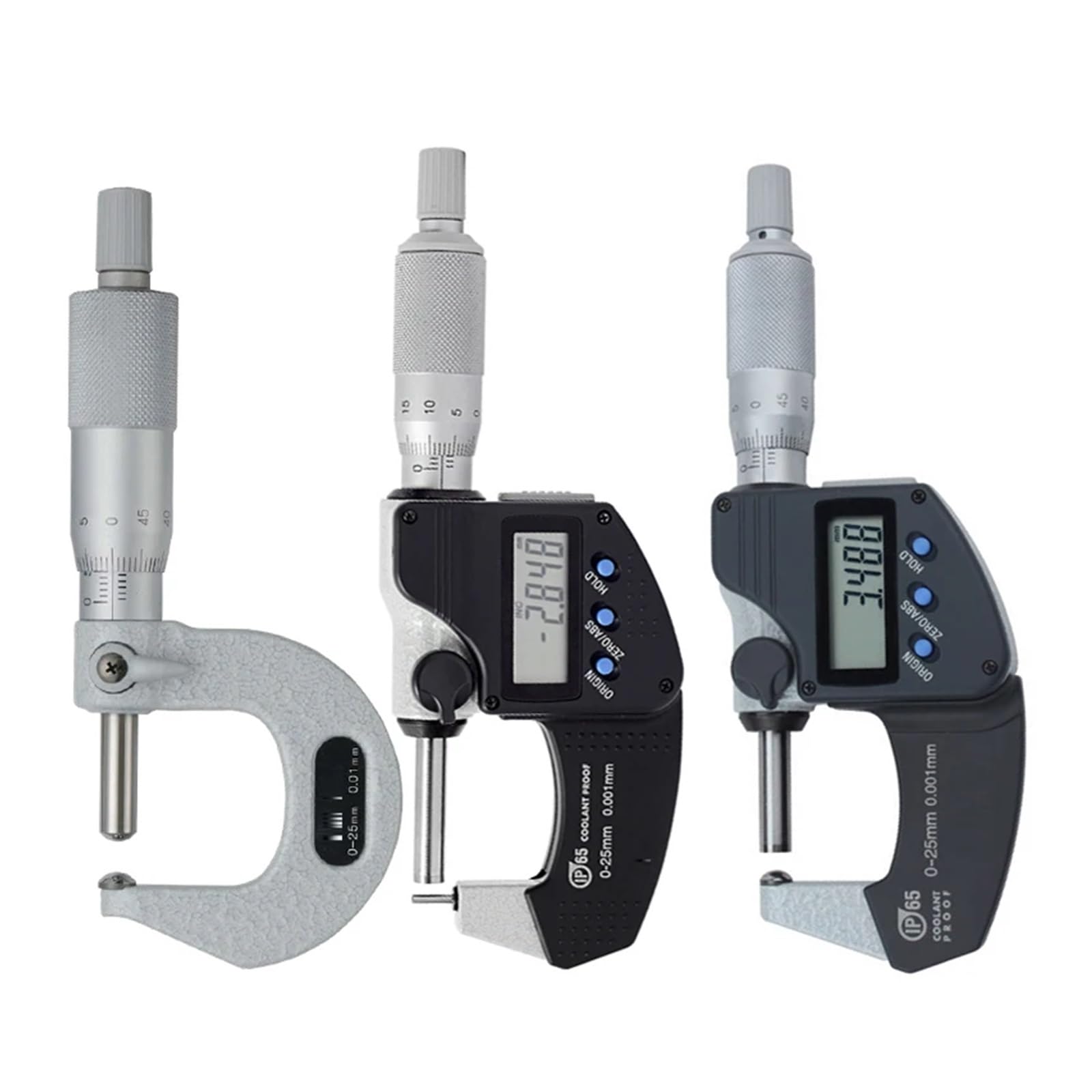 NURII Tube Micrometers, Round Head Digital Micrometer Tool, 0-25mm Micrometer 395-251 Wall Thickness 115-115(115-115 0-25mm)