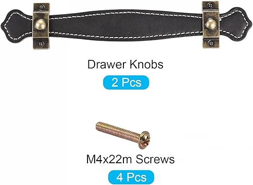 Miniatura 9 de uxcell Manija de cuero, 6.3 pulgadas, 2 manijas de cuero para muebles, correa para manija de puerta, maleta, cómoda, cajón, pomos de repuesto, color