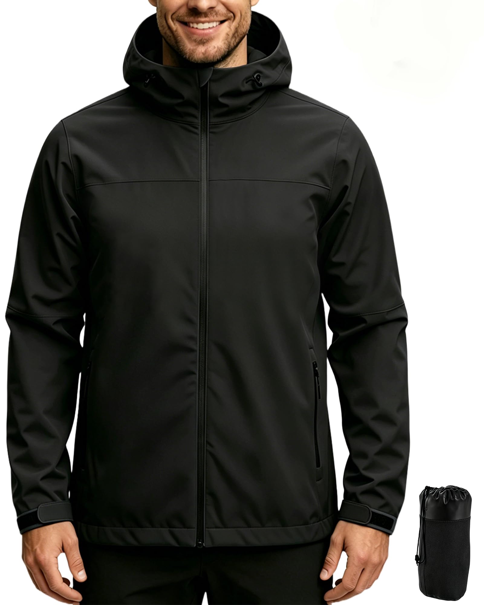 ACCNUO Regenjacke Herren Wasserdicht Atmungsaktiv Regenanzug Freizeitjacke Kapuze Regenjacke Geeignet für Wandern Bergsteigen Angeln und Jagen