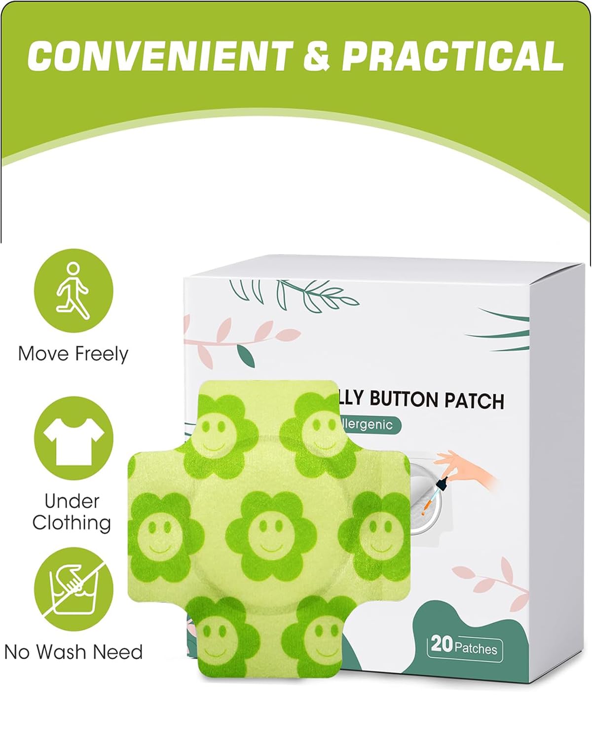 20PCS Castor Oil Patches for Belly Button, Castor Oil for Belly Button, For Liver Detox & Metabolism Support, Easy To Use, Anti-Seepage Design, Suitable For All Skin Types, castor oil pack (Oil Not Included) - Image 3 thumbnail