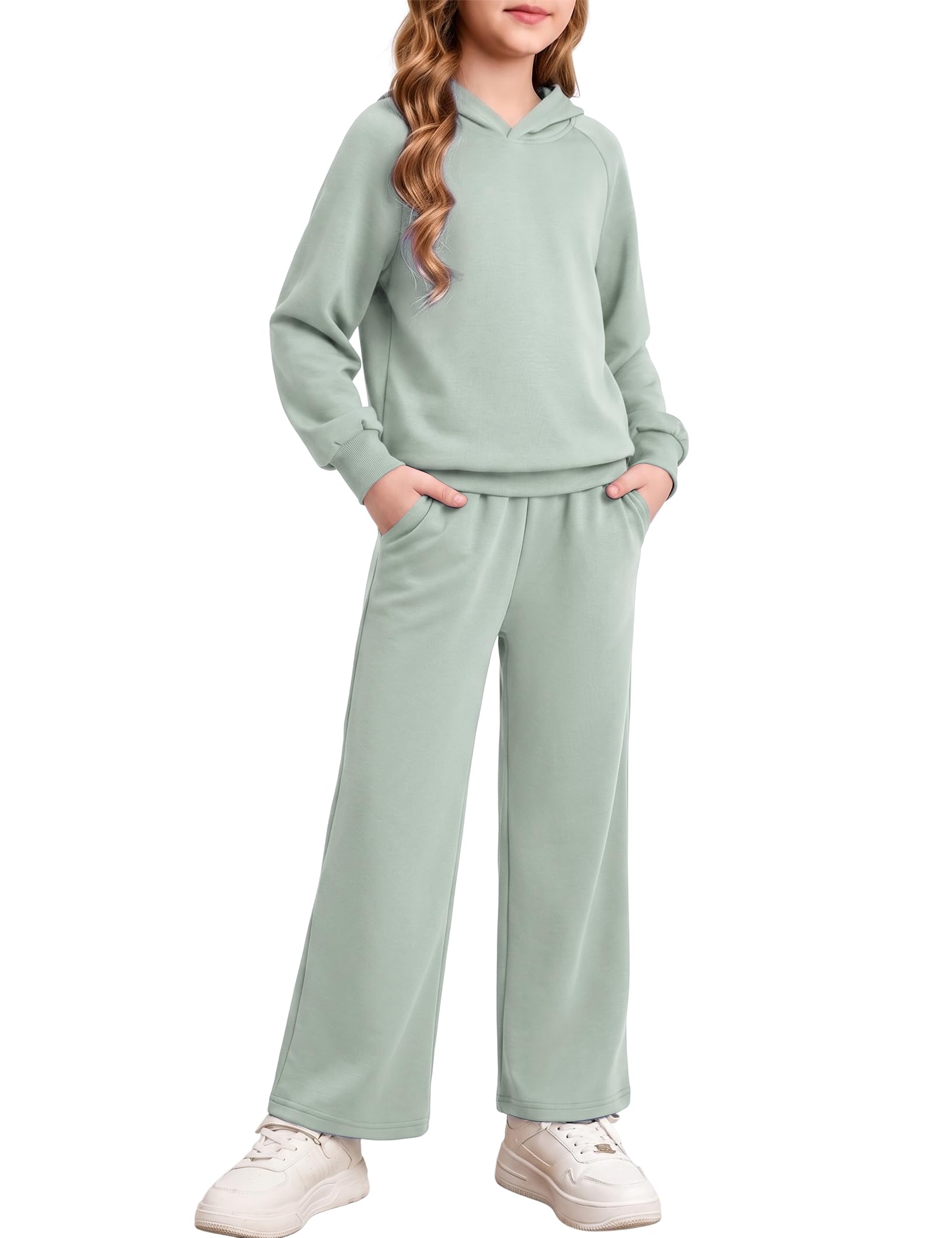 Girls 2 Piece Fall Outfits Pullover Hoodie Sweatsuit 6-14 Years