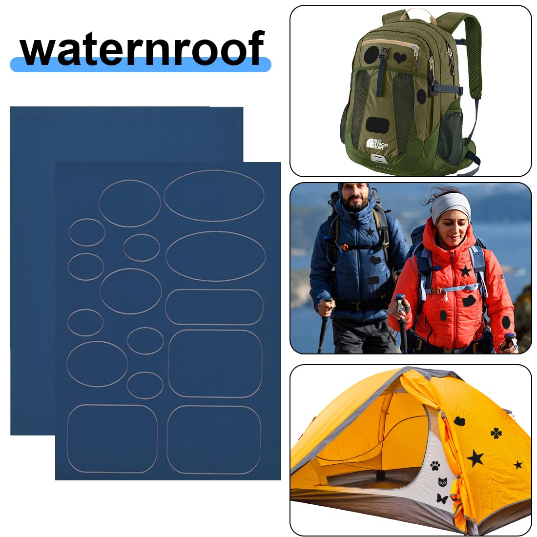 6 Feuilles Patchs De Réparation En Nylon, Patch Autocollant, Patchs