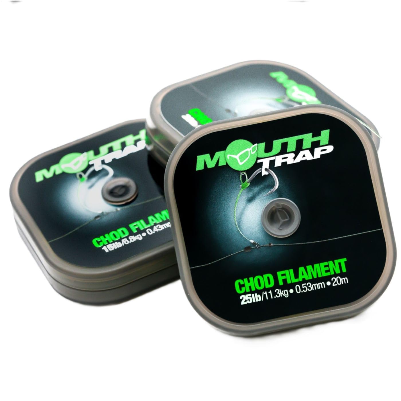 Korda Mouth Trap, 25lb/0.53mm 20m, Advanced Carp Fishing Line, Stiff Green Tint, High Memory, Curvable Design, Perfect for Chods and Hinged Stiff Rigs, High-Performance Angling Equipment