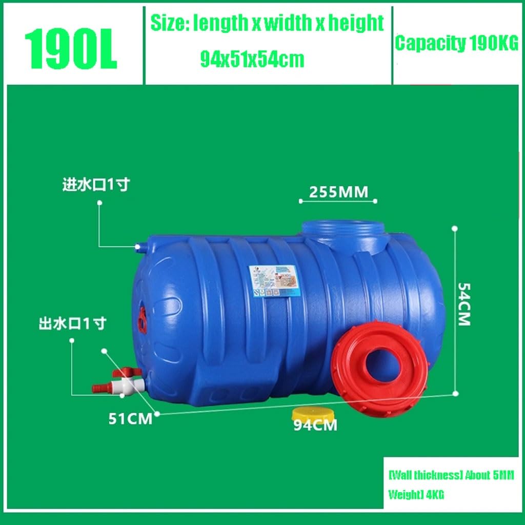 Zewnętrzny Zbiornik Wodę 130L/190L/250L/320L Pojemnik Wodę Kempingową Turystyczną, Wielofunkcyjny Zbiornik Wodę Zimna Woda Kempingowy Pojemnik Przechowywania Wody Dzbanek Beczka Wodę(190L)