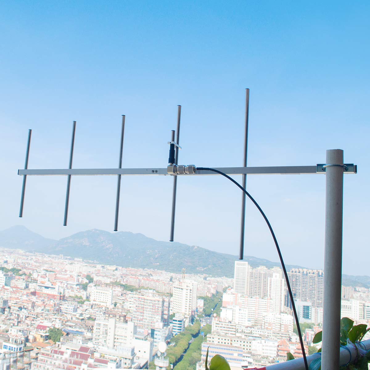 HYS YAGI Antena de Alta Ganancia 9dBi UHF 400-470 MHz - 5 Elementos para Motorola Repetidor Kenwood Baofeng Radio