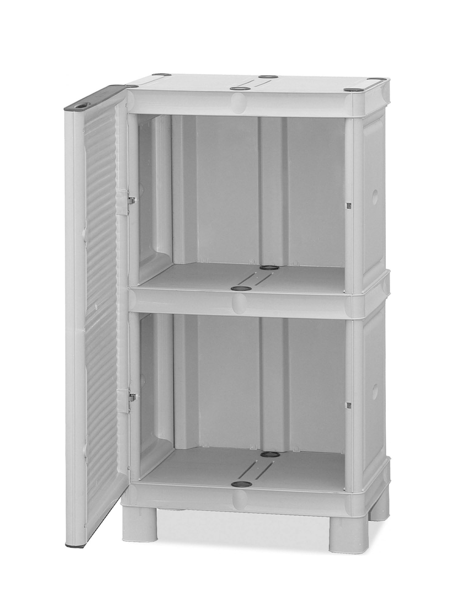 Dmora - Armoire d'extérieur, Mobilier d'extérieur, Armoire de Balcon Polyvalente, 100% Made in Italy, Gris Clair, 50x39x92 cm