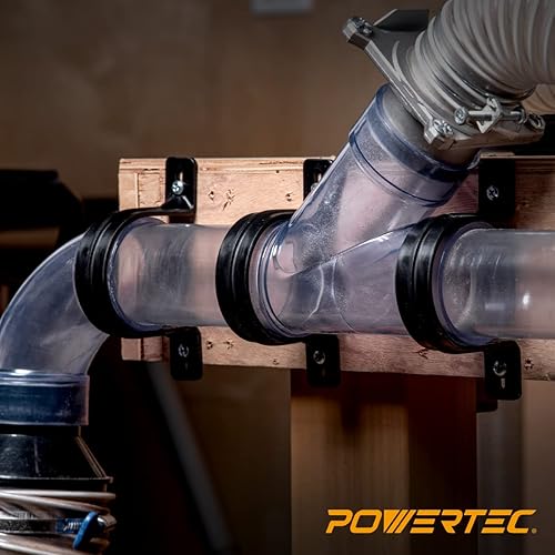 Miniatura 7 de POWERTEC 70343-P2 Perchas para manguera y tubería de recolección de polvo de 4 pulgadas, paquete de 10