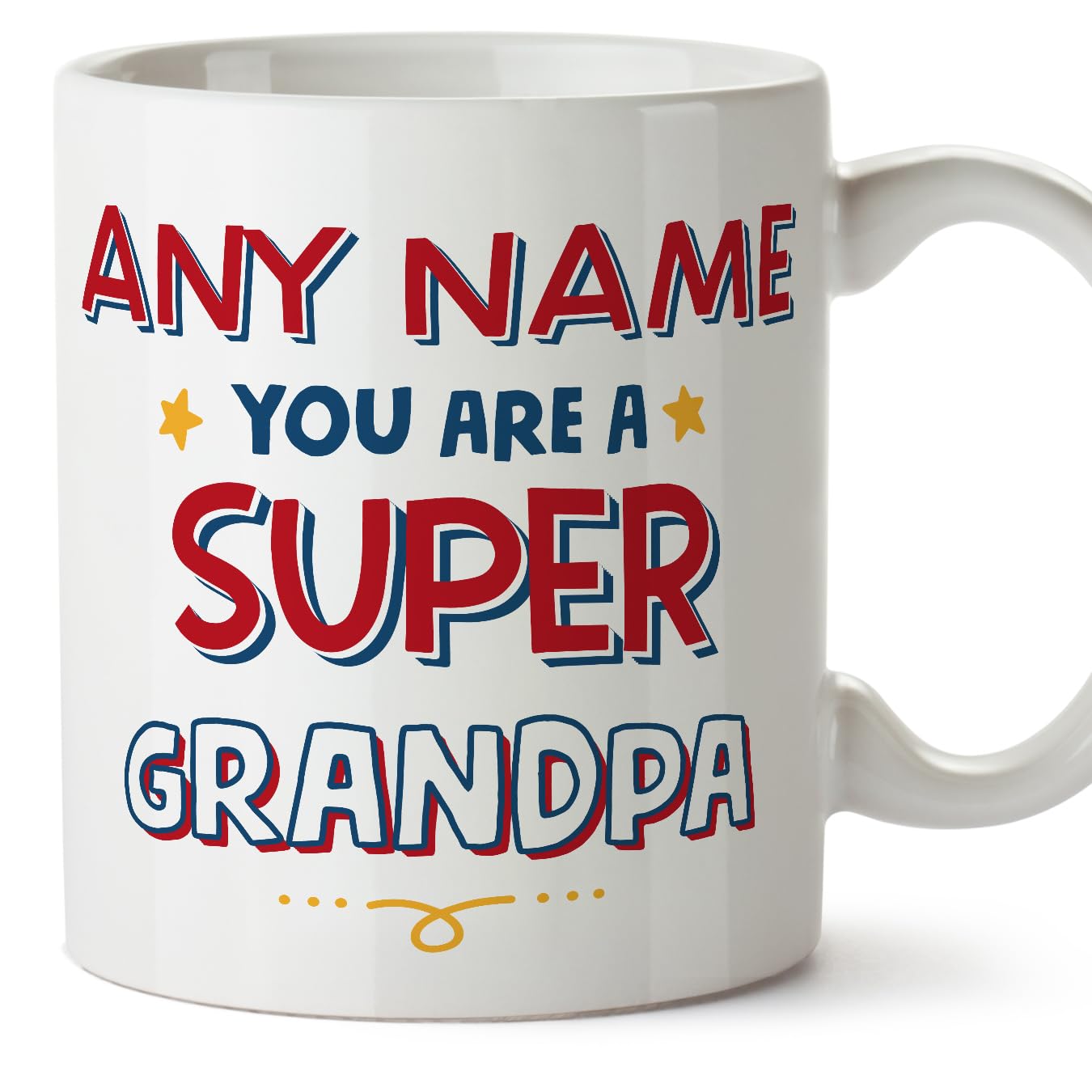 MUGFFINS Personalised Mug for Grandfather/Grandpa - in English - You are Super - Funny Custom Gift - Ceramic 11oz Mug
