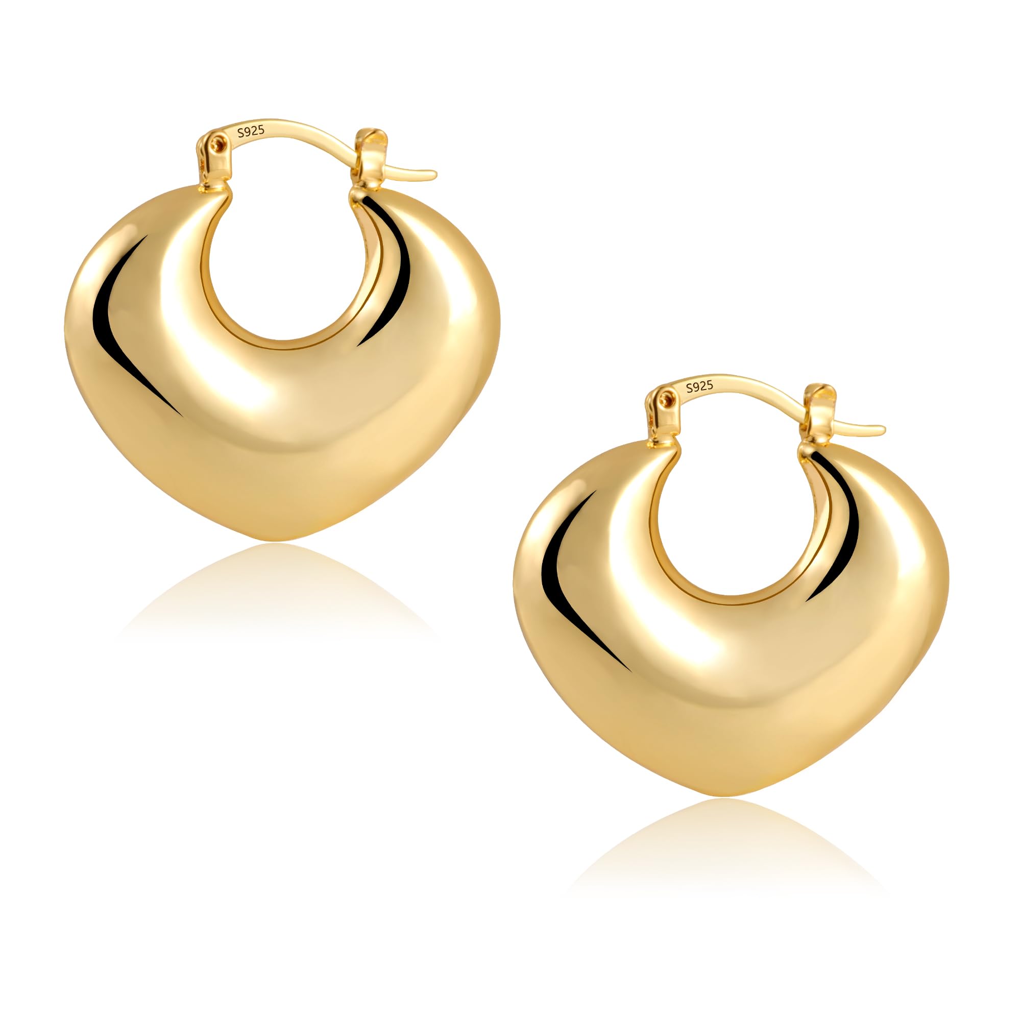 925 Sterling Silver Small Heart Hoop Earrings for Women Girls Hypoallergenic Silver Heart Hoops Earrings Lightweight Girl Earrings