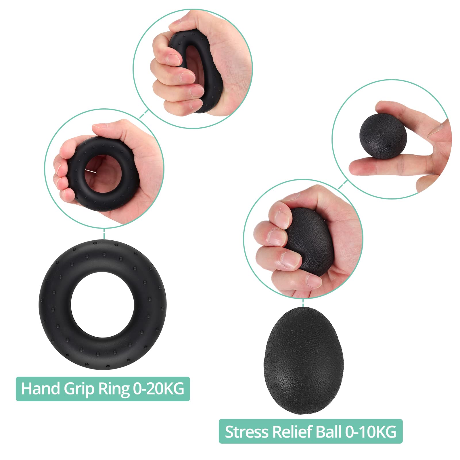 Amazon | VINTEAM 電子ハンドグリップ強化 4個 手首強化 5~60kg 調節