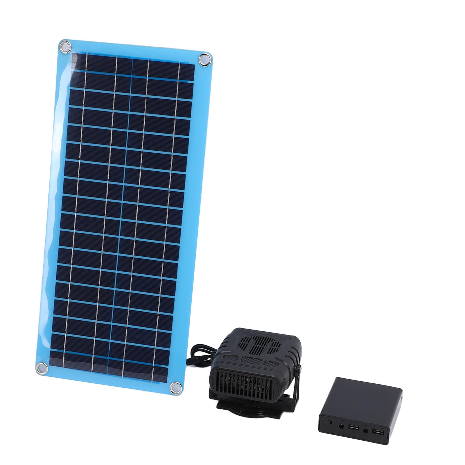 Jectse Calentador Solar con Panel Solar Monocristalino 30W Configuración de Aire Caliente Portátil Compacto para Gallinero y Casa de Mascotas Plástico Blanco 1 Pieza