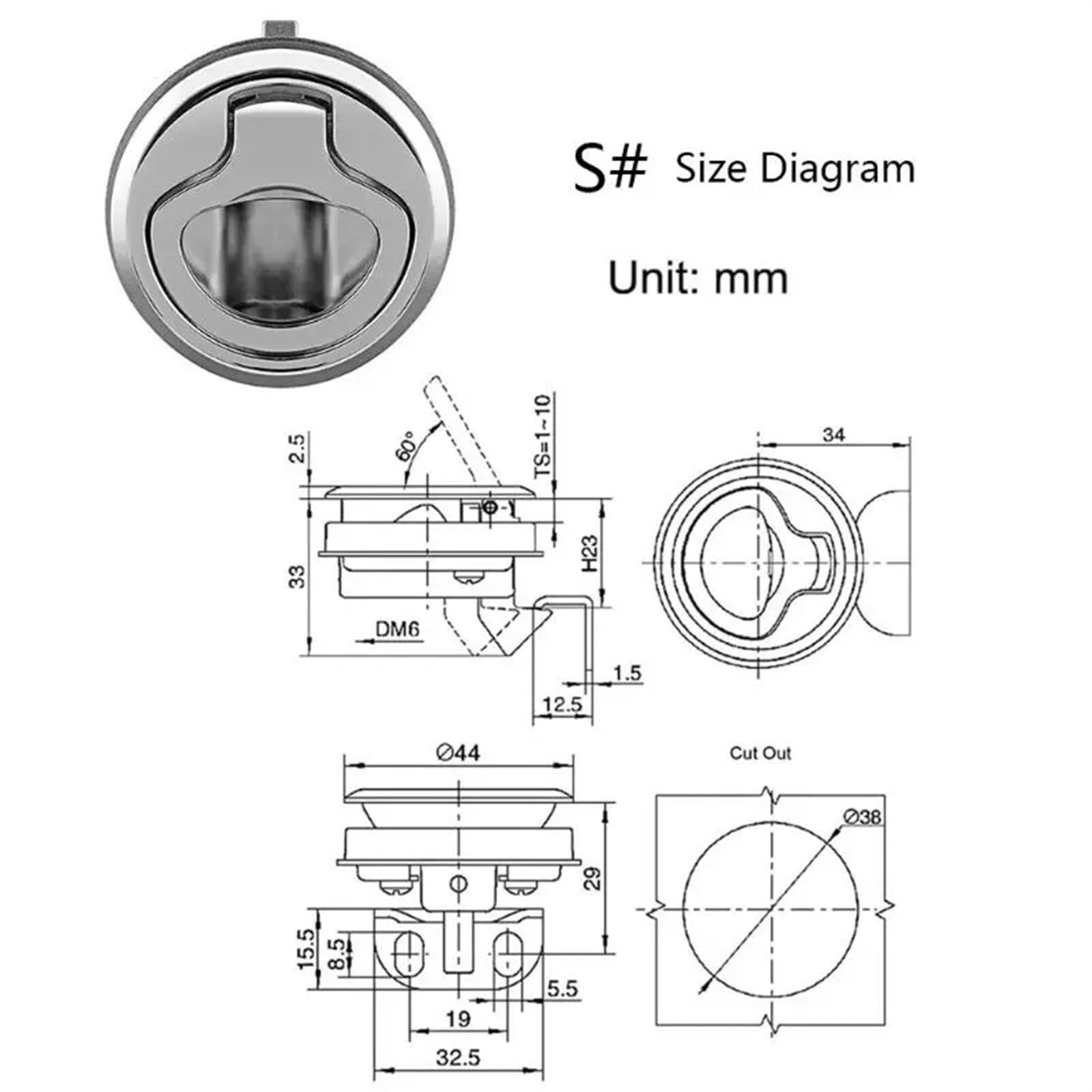 Marine Luke Lock 4 Stück - Flush Pull Verschluss Für Boote & Wohnmobile