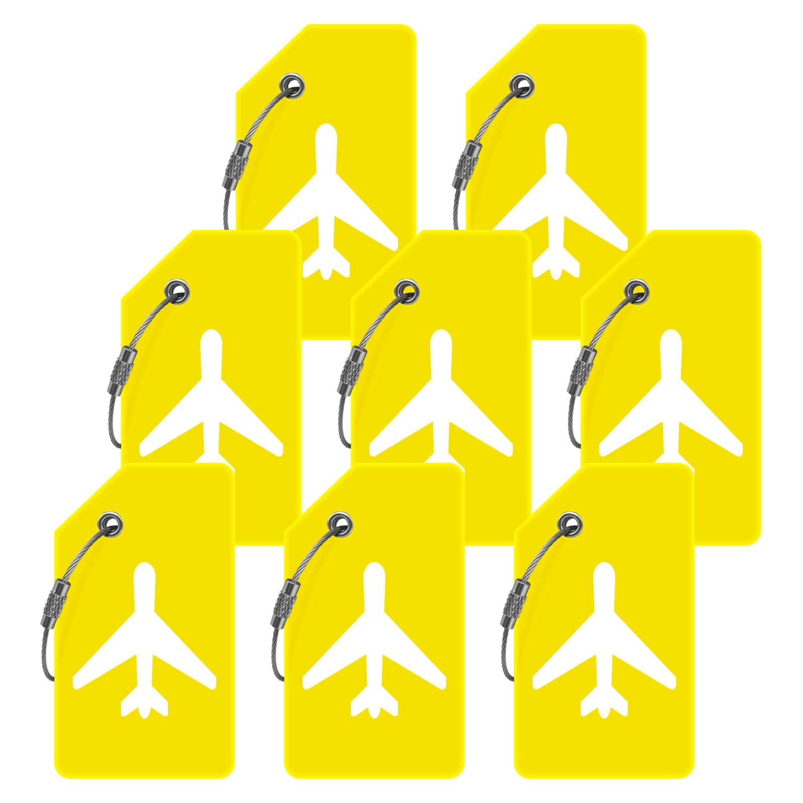 M-sorflly 8pack Luggage Tags for Suitcases with Name ID Card， Quickly Spot Luggage Identifier Tags, Flexible Silicone Name Tags for Backpacks,