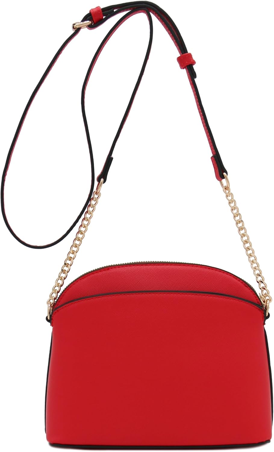 FashionPuzzle Saffiano Small Dome Crossbody bag with Chain Strap - Image 6