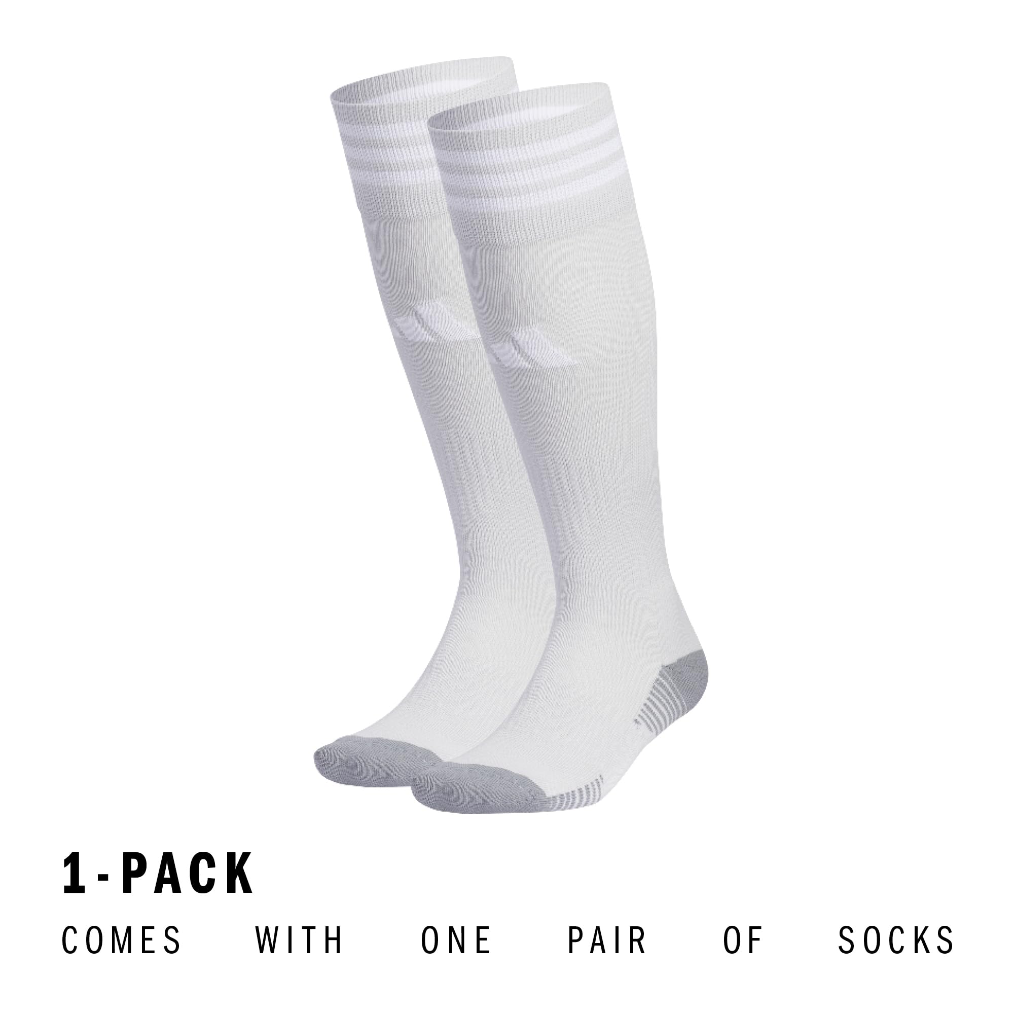 adidas Copa Zone Cushion 5 OTC, Soccer, Mens Compression Workout Socks, Over The Calf, Light Grey/White, Medium