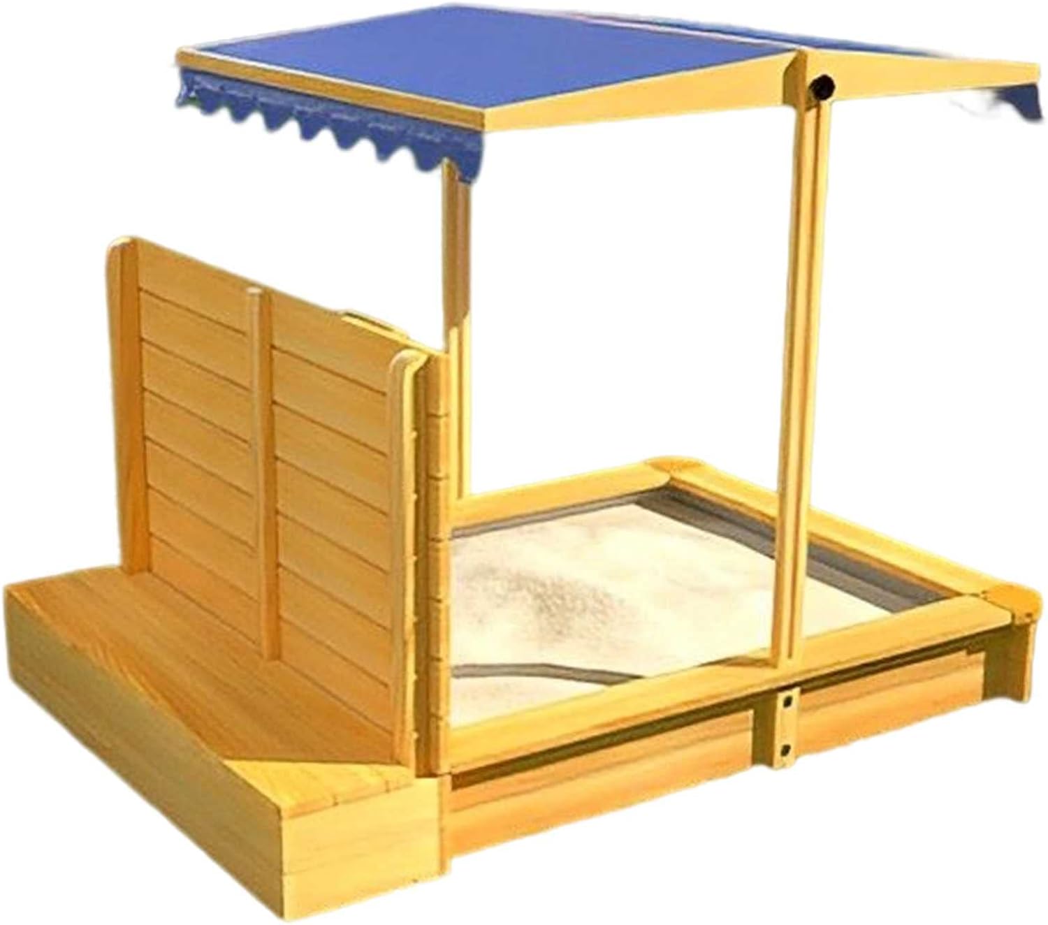 BMDHA Arenero Infantil, con Toldo Arenero Infantil con Tapa Pared De Arena con DiseñO De Juego, con Caja De Almacenamiento Altura Y áNgulo Ajustables FáCil De Montar