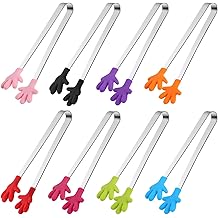 Shindel Small Tongs, 5" Mini Metal Tongs for Serving Food, Cute Kitchen Tool for Candy, Snacks, Chips, Cookies, Appetizers, Fruit, Pickles &amp; Ice Cubes, Great for Party, Buffet &amp; Dessert Table