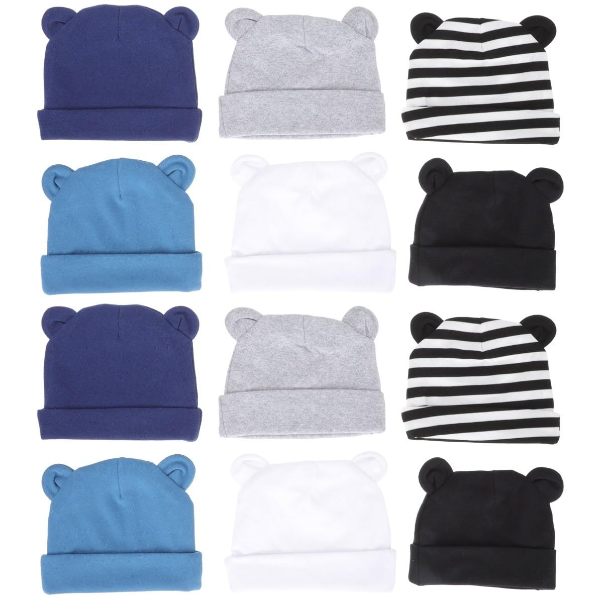 BESPORTBLE 2 Set Cappello con Orecchie D'orso Cappelli di Cotone per Neonati Cappello da Ragazza Berretto da Cappellini Appena Nati Ragazza con Cappelli Appena Nati 6 Pezzi*2
