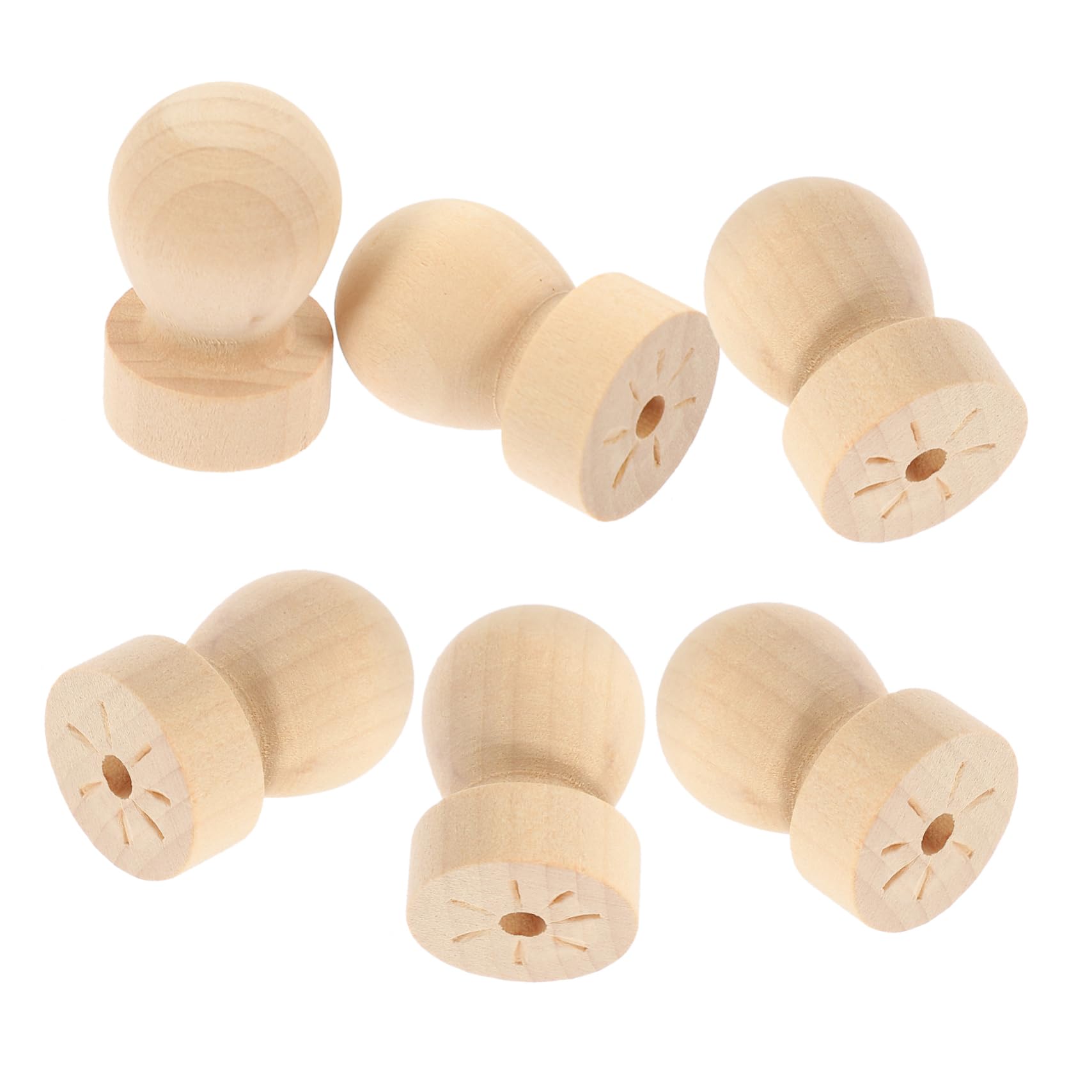 Supporti In Legno Per Timbri Fai Da Te - 10 Pezzi 40x40 Mm, Con Manico, Per Creazione Timbri - Foto 4