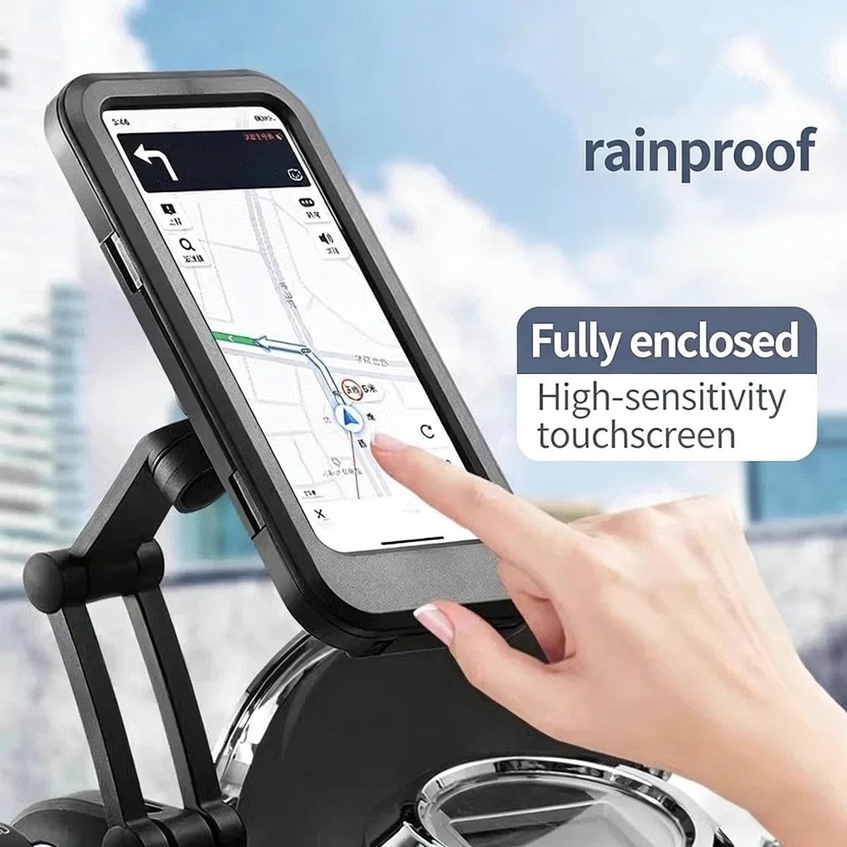 Supporto Telefono Moto Bici Impermeabile Universale GPS Regolabile Per Smartphone 4.7-6.8 Pollici Accessori Ciclismo