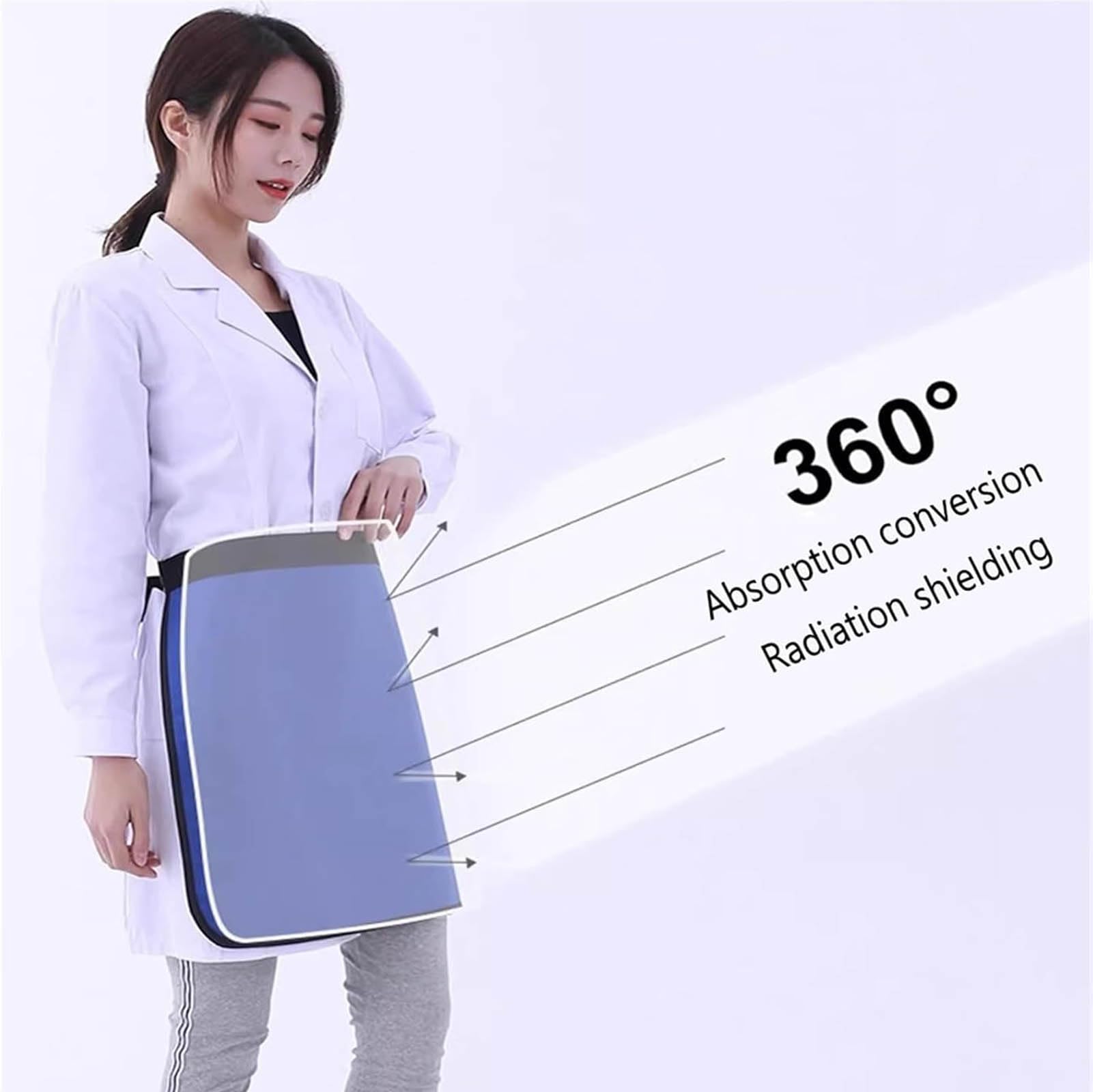 Delantales protectores de plomo para rayos X, delantal de plomo para rayos X, cubierta protectora abdominal de plomo para protección contra la radiación, para radiología, TC, odontología oral, ch