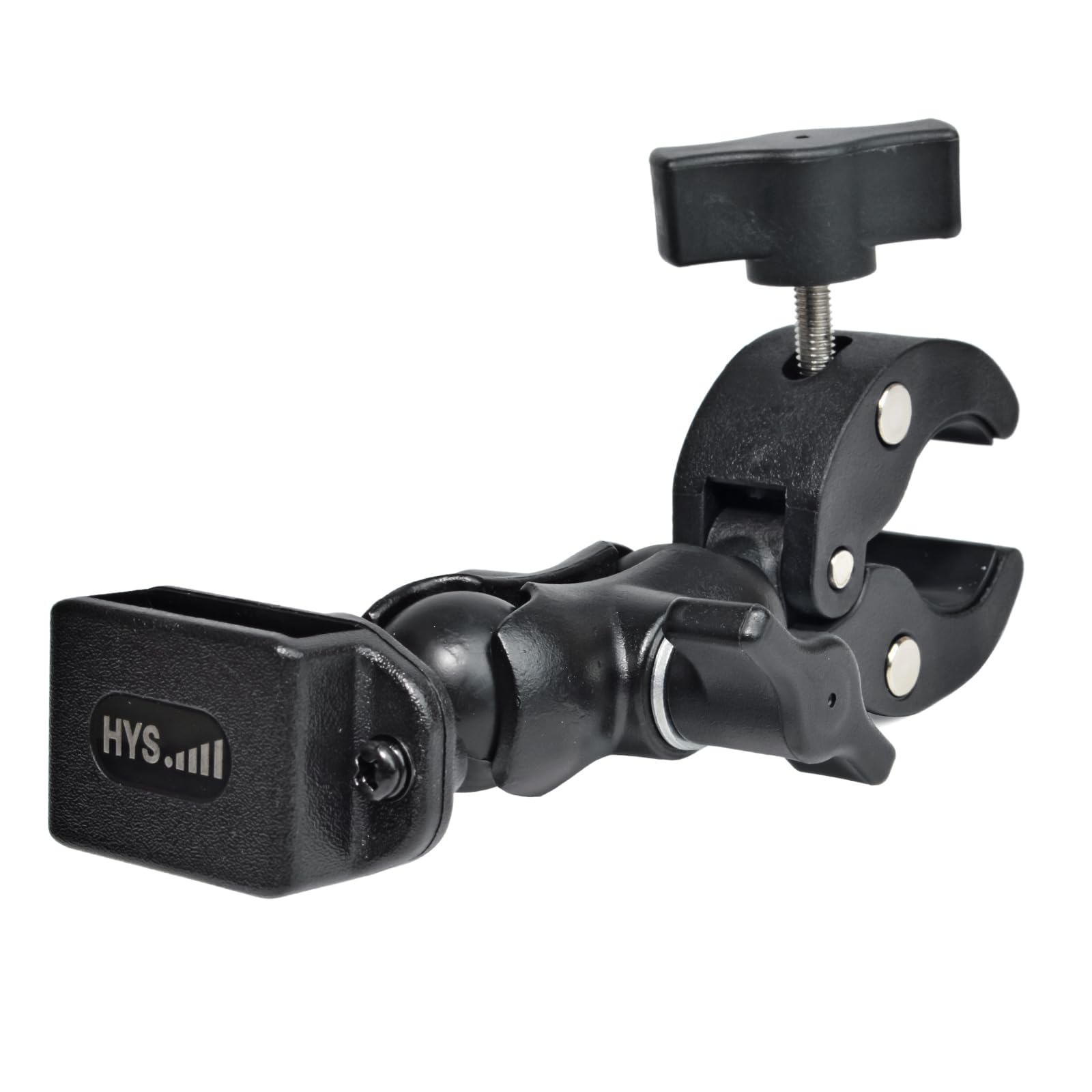 HYS Motorcycle & Bike Portable Radio Mount with Clip, Secure Protection for Handheld Radios, Fits Handlebar 20mm-50mm, Compatible with Anytone, BaoFeng, Icom, Kenwood, Yaesu, Wouxun