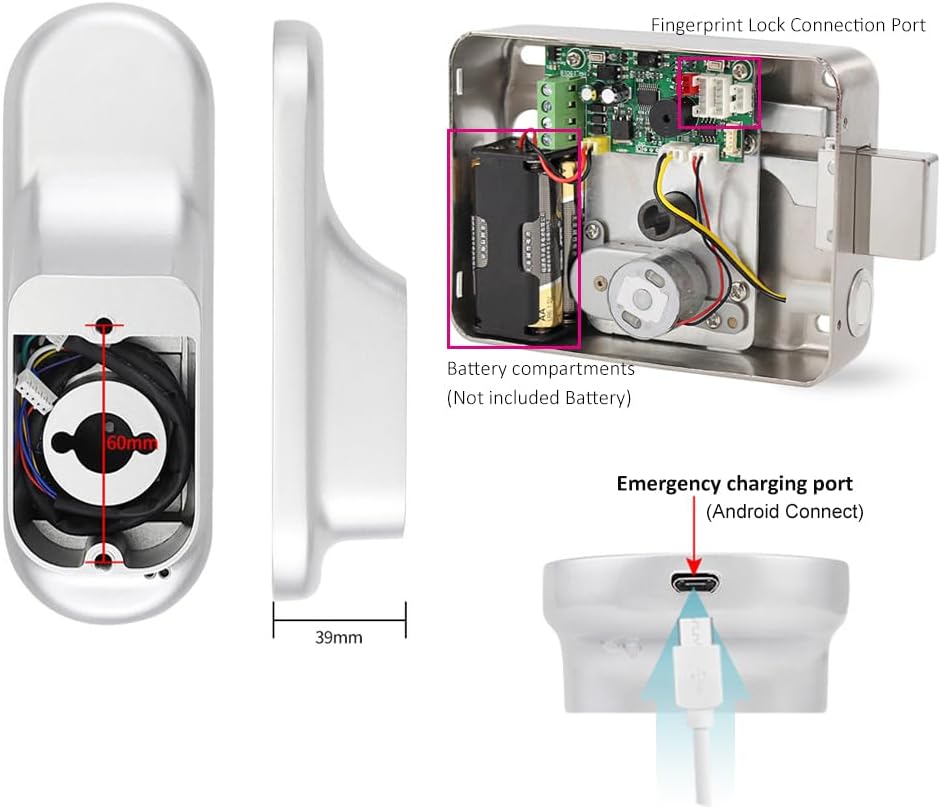 FTes RFKits Fingerprint Door Lock,Keyless Entry Lock with Key Entry,Anti-Spy Password,Smart Anti-Theft Lock