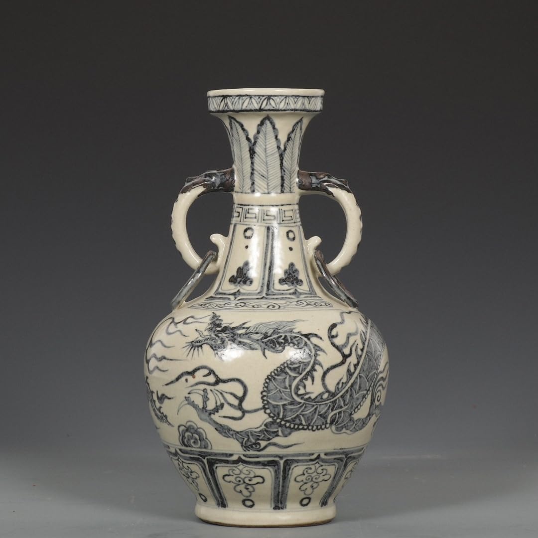 青花龍紋両耳瓶 賞物観賞瓶 工芸品 陶磁器 装飾品 花瓶 美術品 置物 青花龍紋両耳瓶 賞物観賞瓶 工芸品 陶磁器 装飾品 花瓶