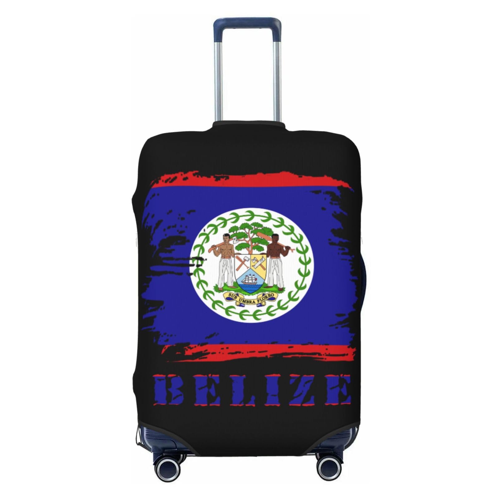Vintage Belize Belizean Flag Luggage Cover Men Women Washable Elastic Anti-Scratch Suitcase Protector Covers For Luggage Travel Fits 18-32 Inch Case Medium