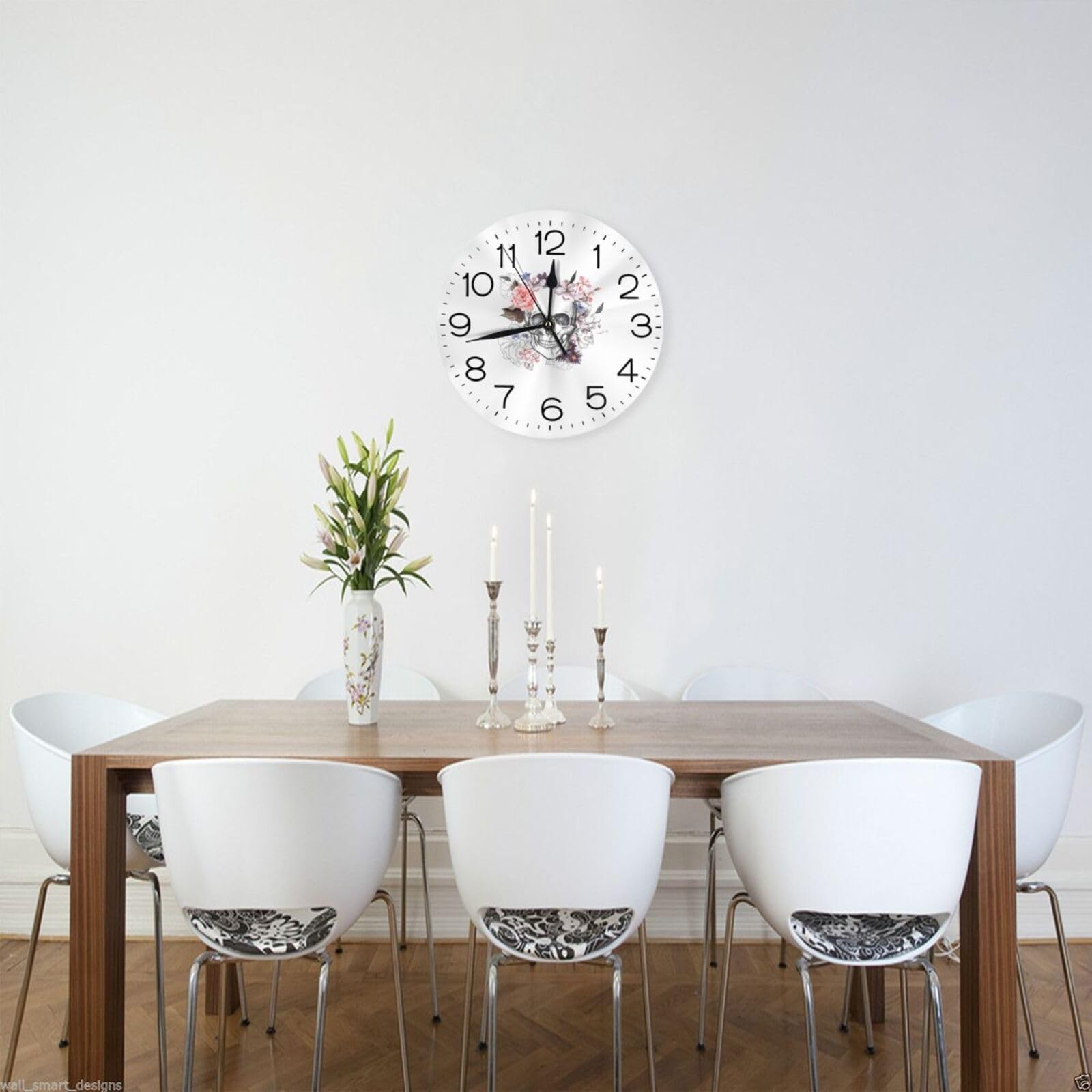 Amazon.co.jp: 掛け時計 スカル ドクロ柄 髑髏柄 かけ時計 時計 壁掛け