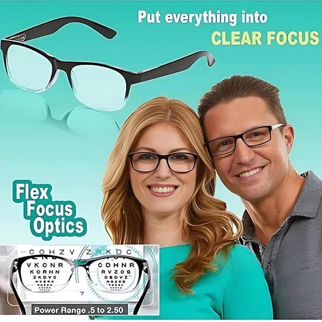 CEPLO One Power Auto Focus Reading Glasses, Unisex Adjustable Computer Screen Glasses, Flex Focus Magnifying Readers for Women and Men (PACK OF 2) 3