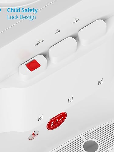 Miniatura 6 de Dispensador de enfriador de agua de carga superior, dispensador de enfriador de agua caliente y fría, capacidad para botellas de 3 o 5 galones, con