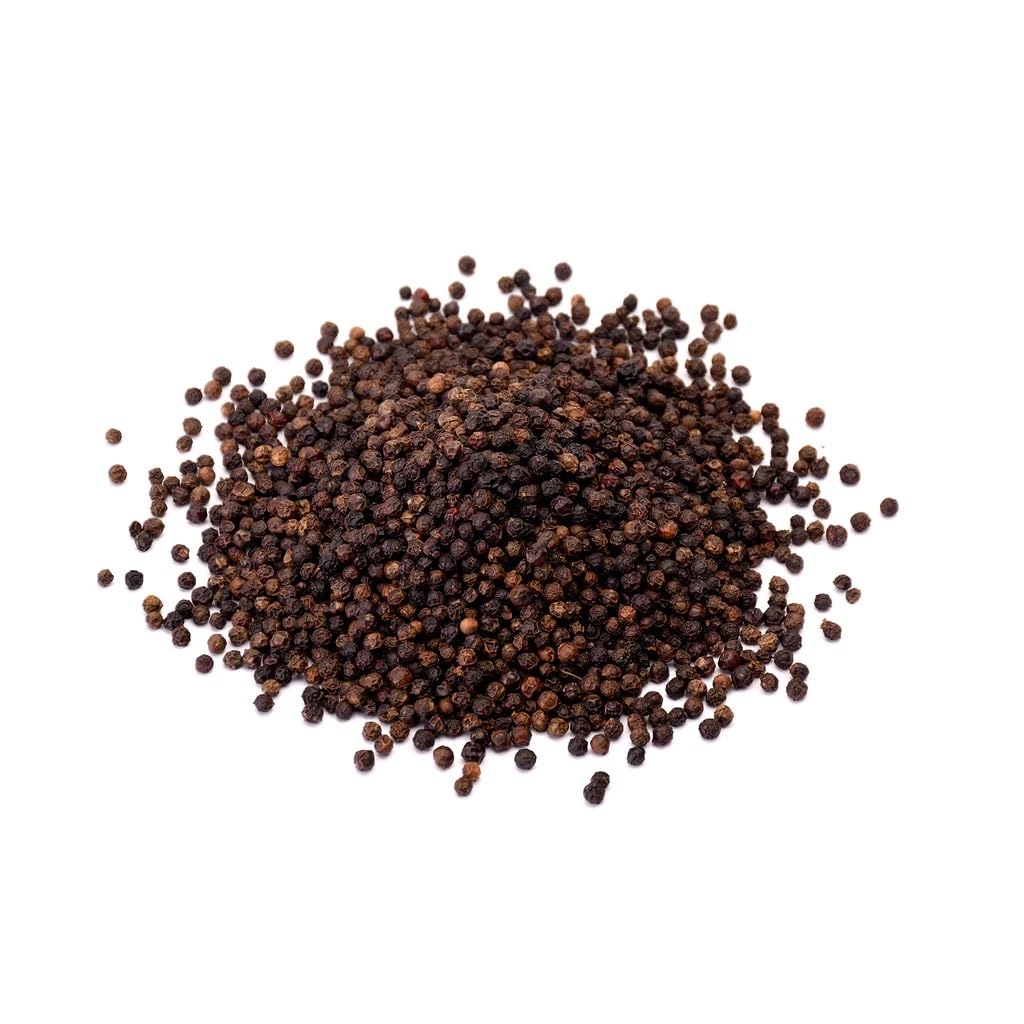 (Pack of 2) ผึ้งหลวง Whole Black Peppercorns with Built-in Grinder – Adjustable Ceramic Mill Bottle – Bold Aromatic Spice for Cooking and Grilling 50g