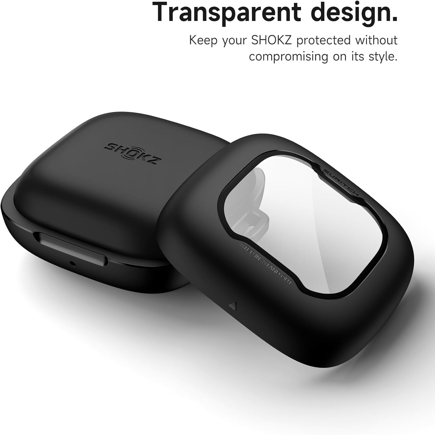 SURITCH for SHOKZ OpenFit Air Case Cover, Magnetic Locking Cases for SHOKZ OpenFit Air Open-Ear Headphones, Protective Bumper Cover with Carabiner & Keyring for OpenFit Air Earbuds (2024), Black - Image 6