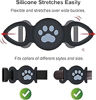Vista 24 de Waterproof Collar Holder Compatible with Airtag (2 Pack), Protective Anti-Lost Case for GPS Tracker, Silicone Collar Holder for Pets (Pink/Purple)