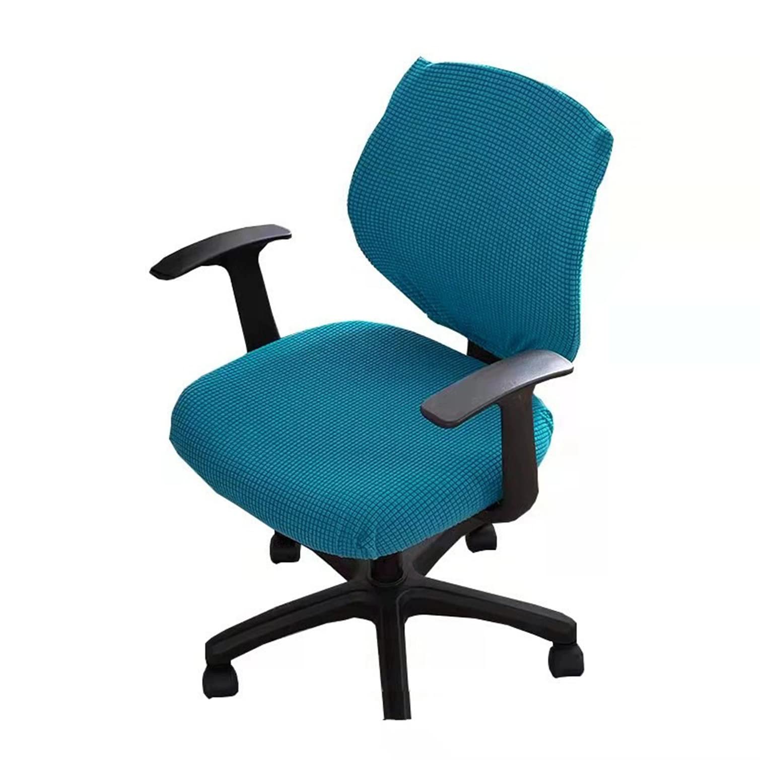 GUYIRT 2 Piezas Funda Silla Giratoria Estiramiento Antideslizante. Funda De Silla De Oficina Decorativo Duradero. Cubierta De La Silla Oficina Oficina Cubierta De La Silla -Azul