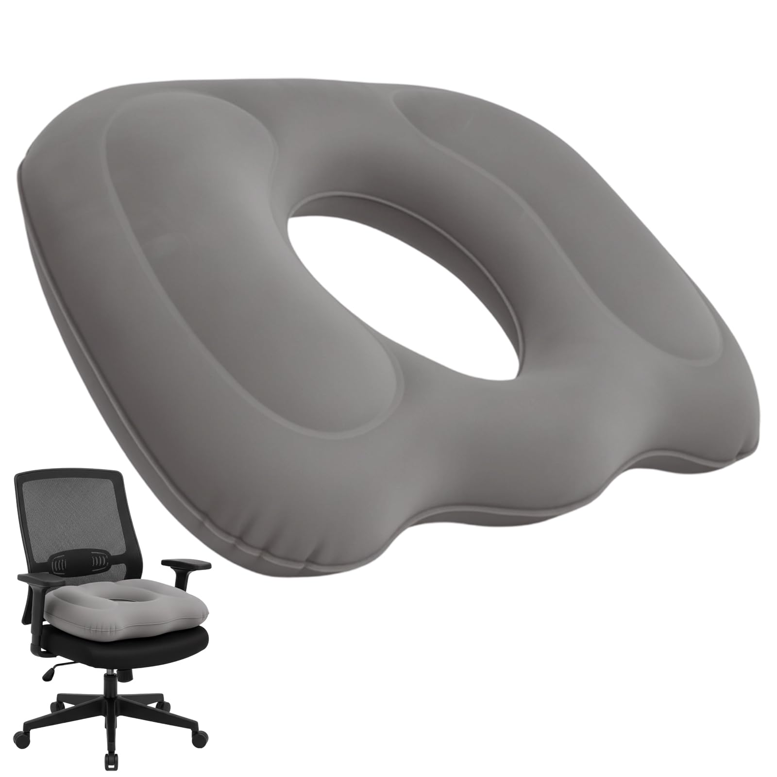 YTLSDHF Donut Ring Cushion – Portable Inflatable Pressure-Relief Seat Pad, Ergonomic Sitting Comfort Cushion for Tailbone Support & Discomfort Relief