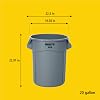 Rubbermaid Commercial Products Brute Vented Container | Heavy-Duty Large Plastic Waste Bin | 76 l, White